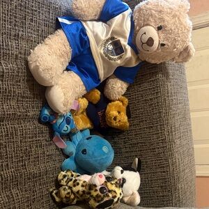 Plush Teddy Bear in Blue Outfit